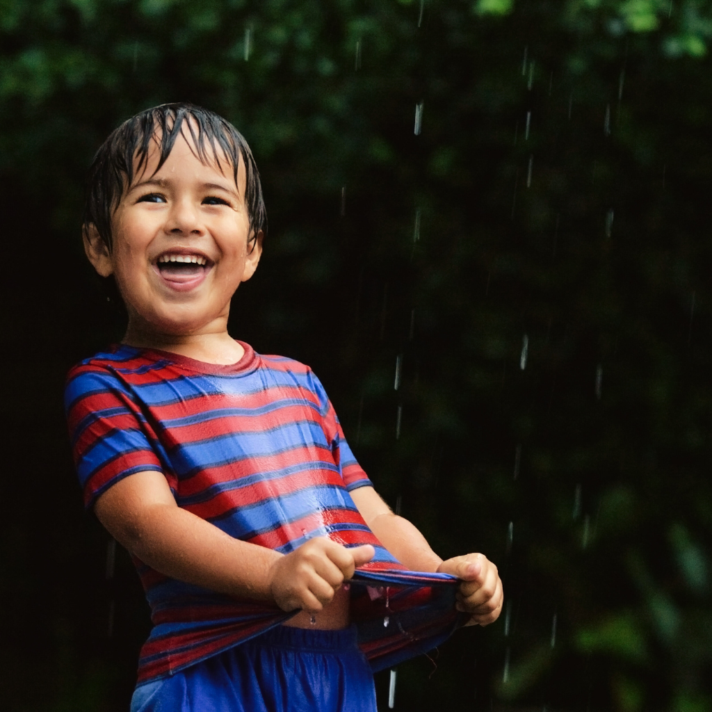 Rainwater drainage and collection system with pipes, manholes, and garden irrigation setup