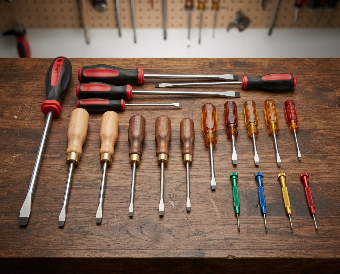 Flat head screwdriver for professional and DIY use