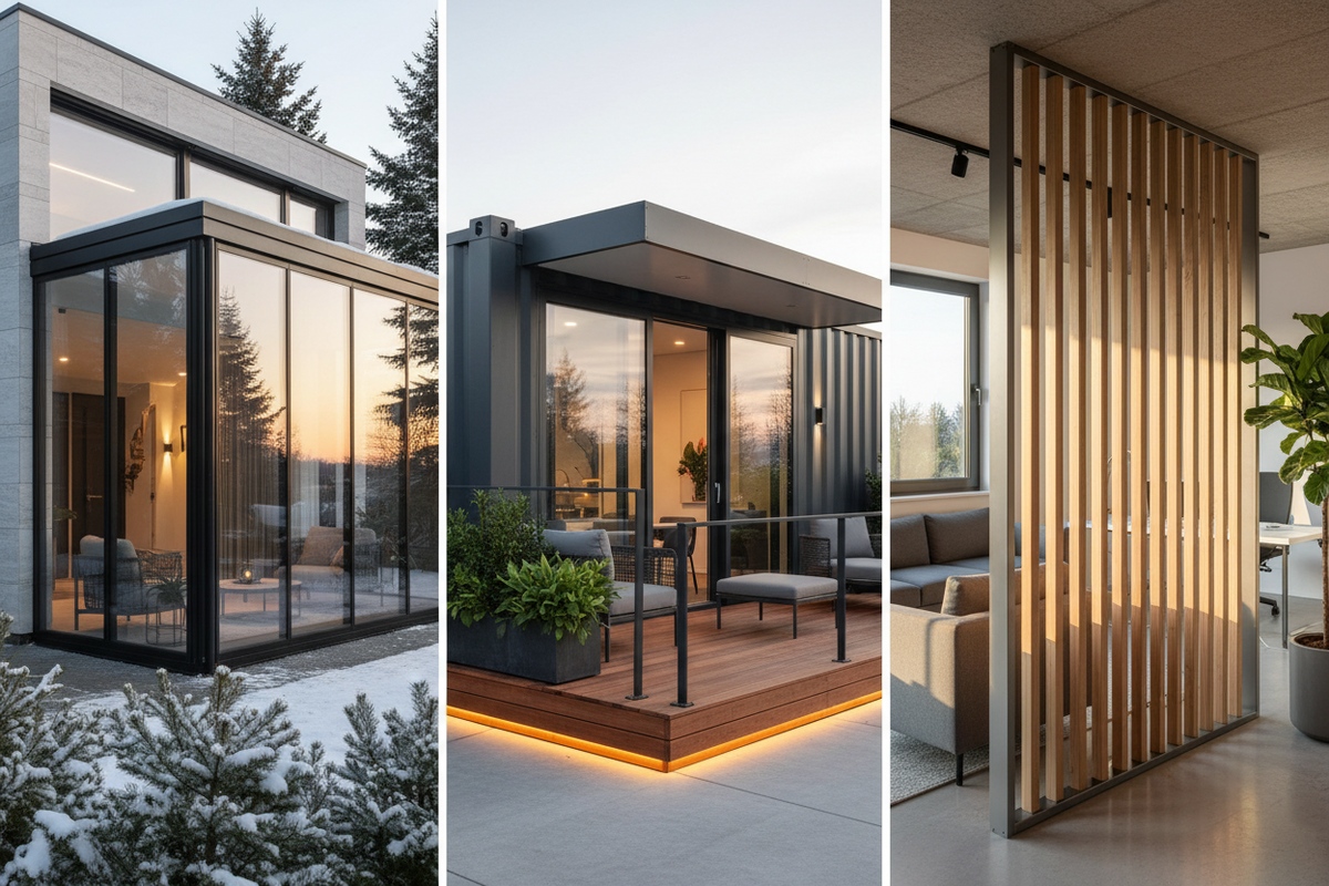 Outdoor Heaters, Room Dividers, Ready-Made Winter & Summer Gardens, Living Containers, Tiny Houses, Ready-Made Wall Decor