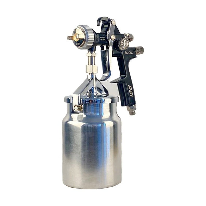 1.0mm pressure feed spray gun with bottom cup for precise industrial painting