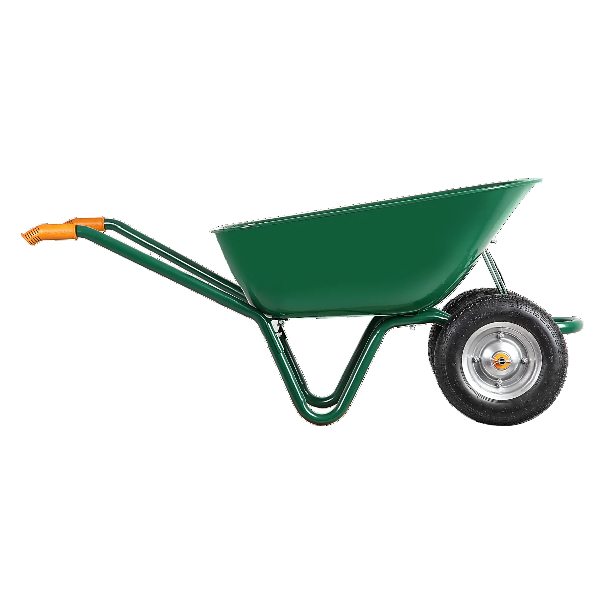 120L double wheel demountable wheelbarrow for heavy-duty construction and garden use