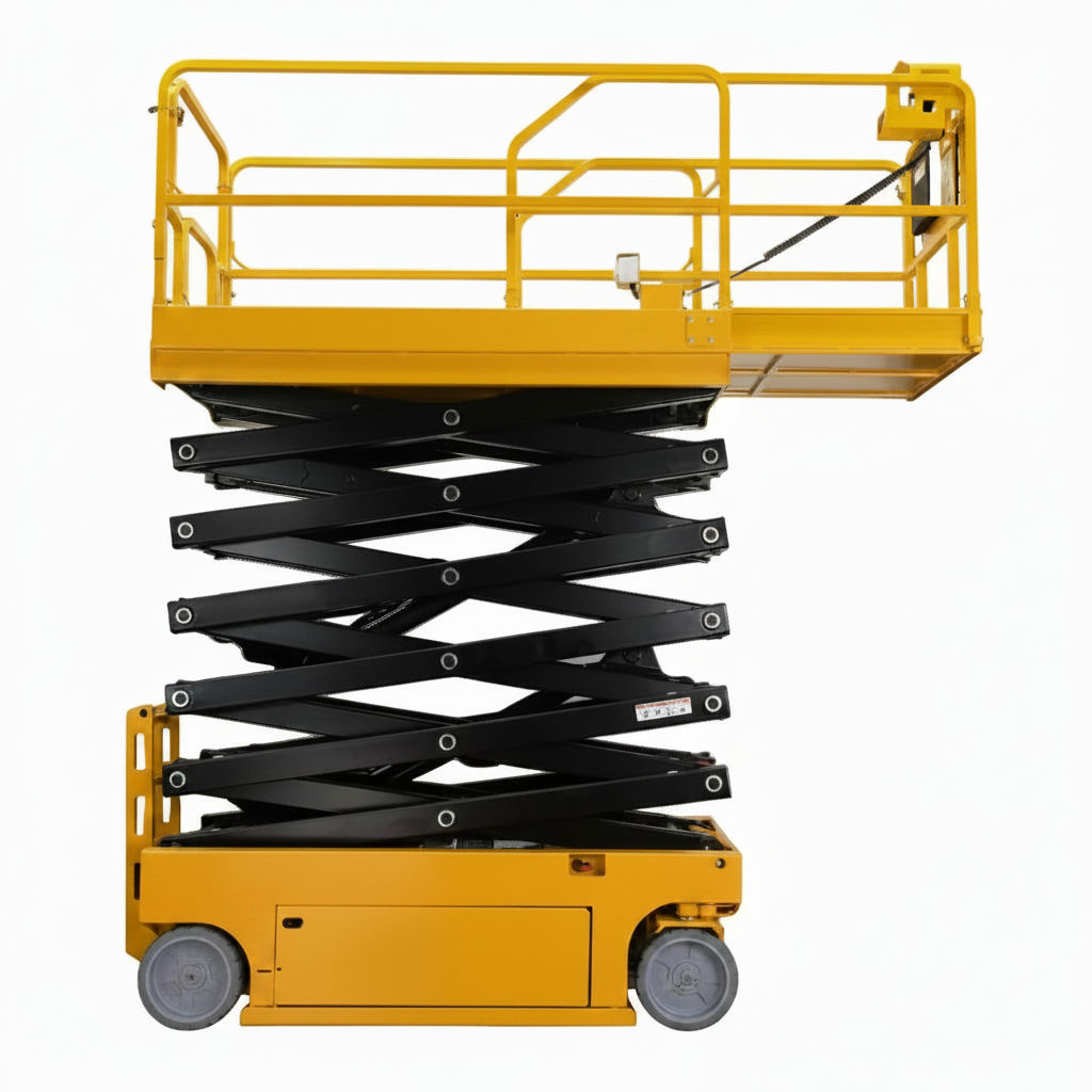 12+2m self-propelled electric scissor lift 320kg industrial aerial work platform
