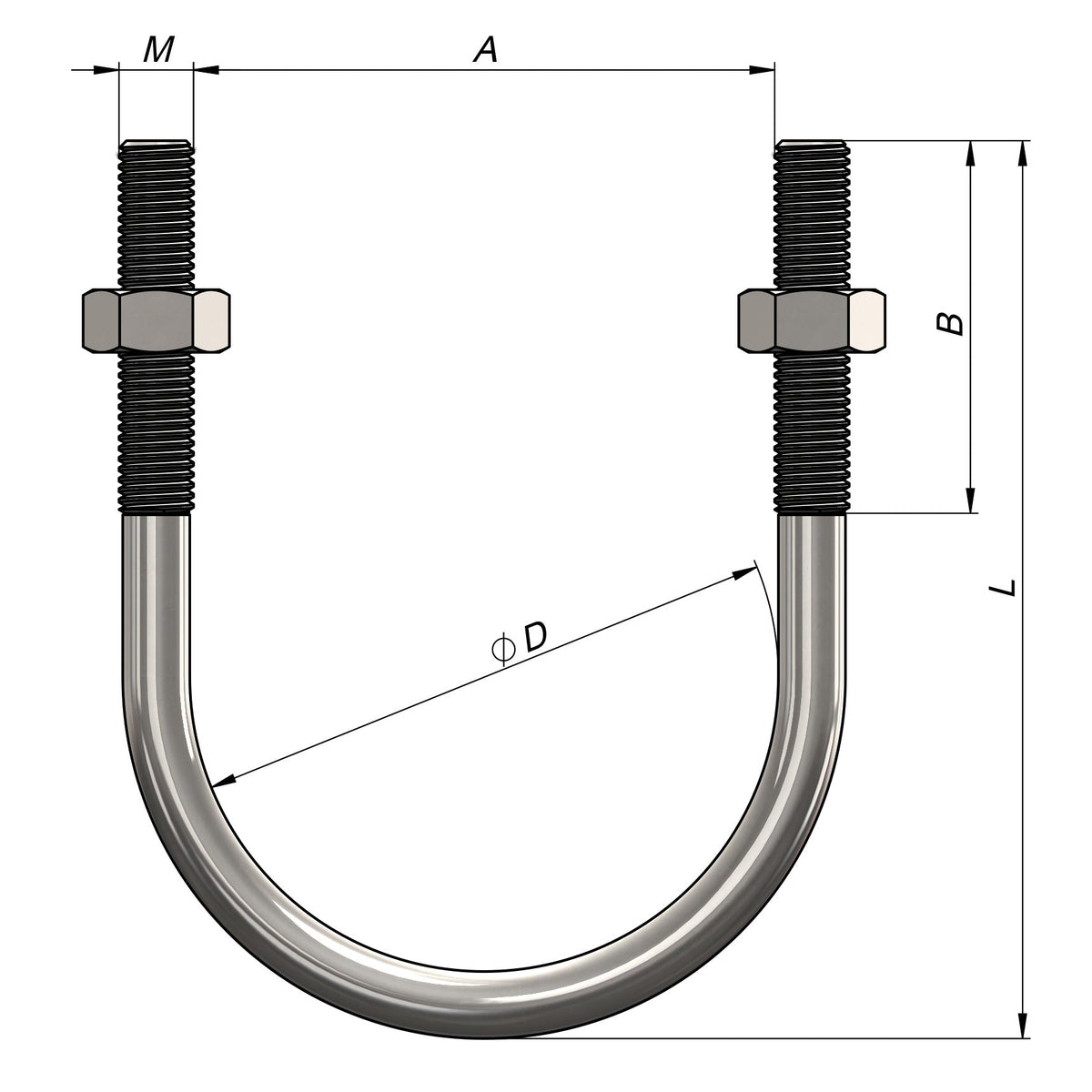 14 Inch Galvanized U Bolt Pipe Clamp
