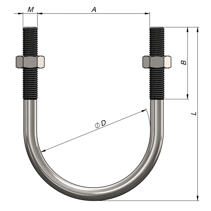14 Inch Galvanized U Bolt Pipe Clamp