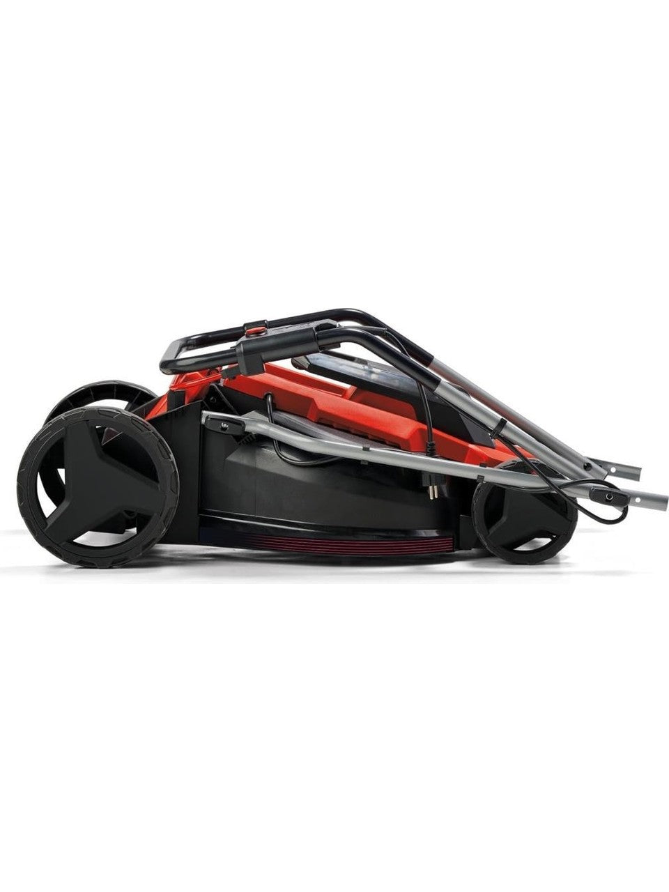 1600W electric lawn mower with 37 cm cutting width, adjustable cutting height, and 38 L grass collection box.