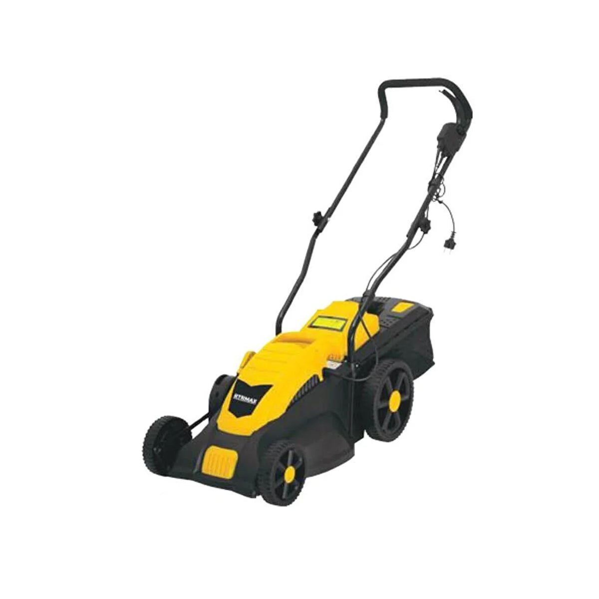 1600W electric lawn mower with 38 cm cutting width and 50 L grass collection box.
