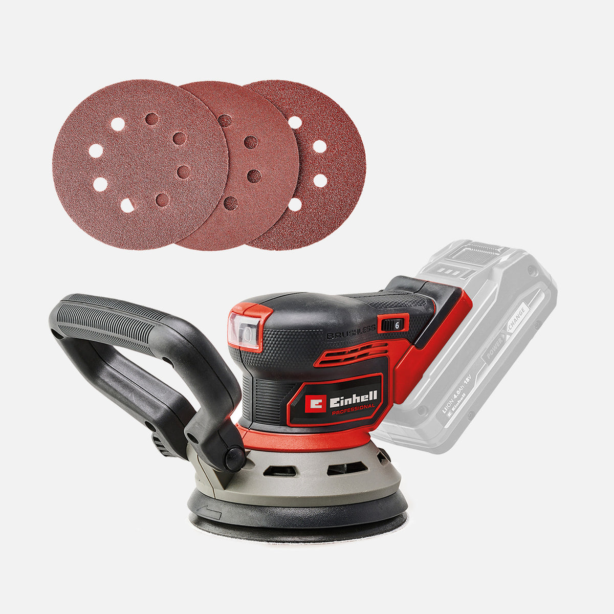 18V cordless brushless random orbital sander 125mm with dust extraction system