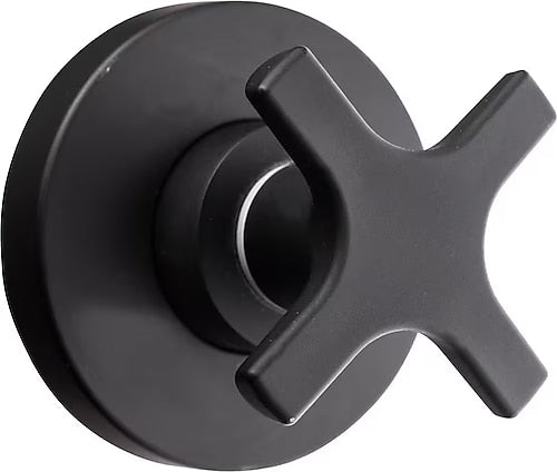 Matte black 1/2 inch shut-off valve with sliding escutcheon