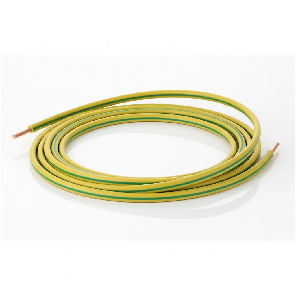 1x1.5 mm² yellow green solid copper PVC earth cable