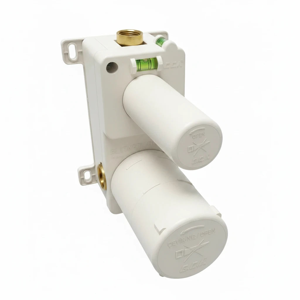 2-way concealed shower mixer body with integrated diverter for built-in bathroom installations