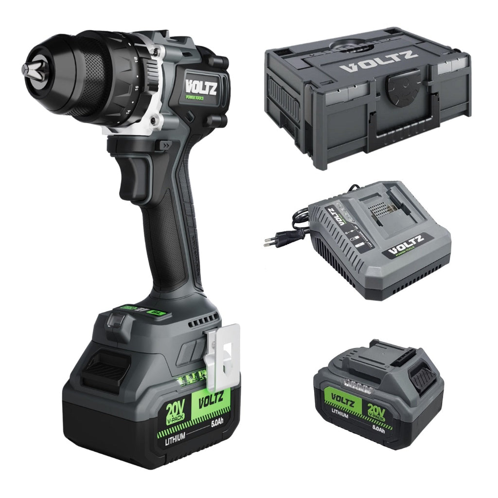 20V brushless cordless hammer drill 2x5.0Ah batteries