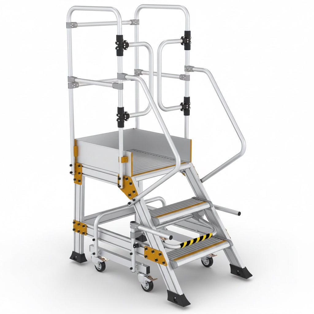 2+1 step industrial aluminum platform ladder