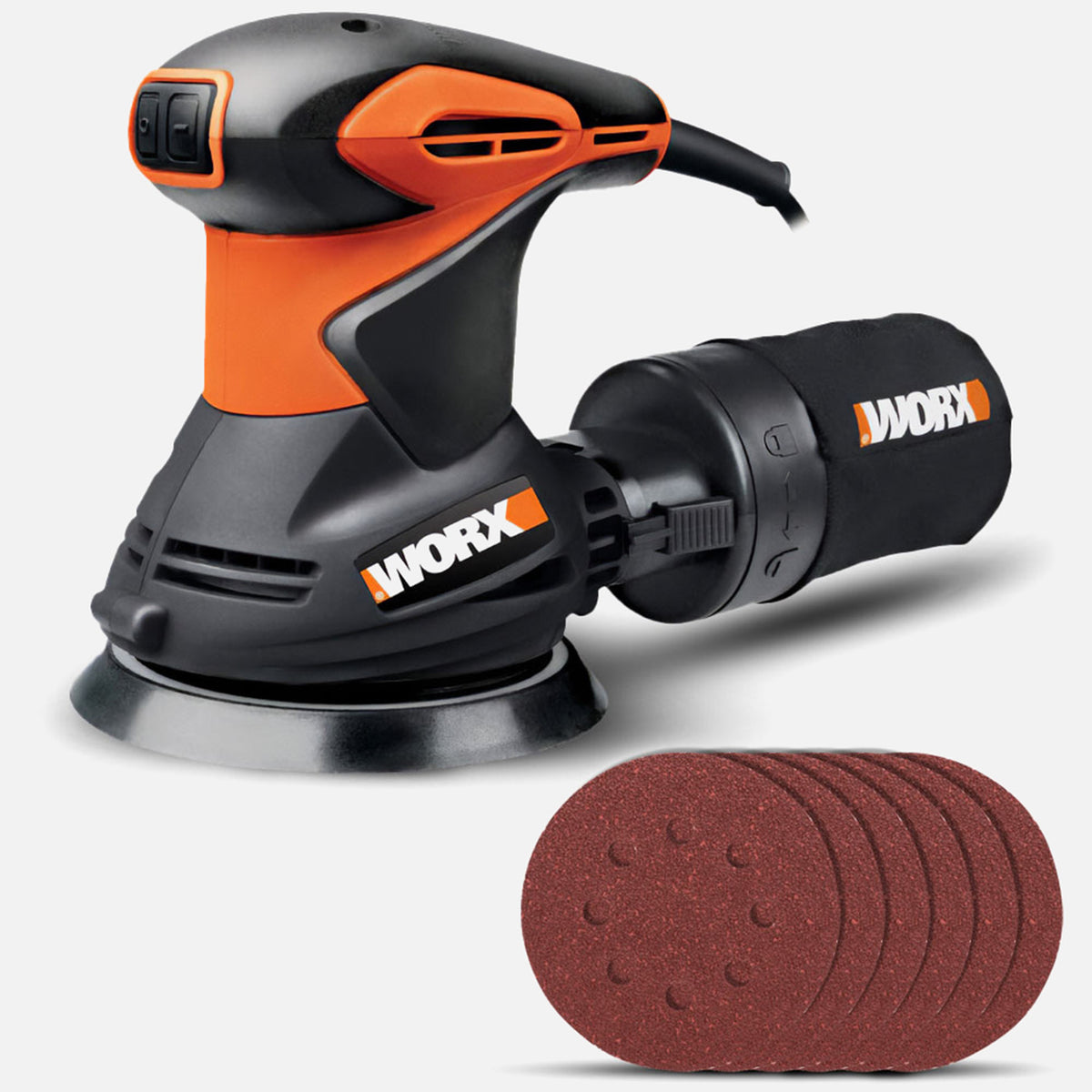 320W 125mm professional random orbital sander with anti vibration and dust collection system
