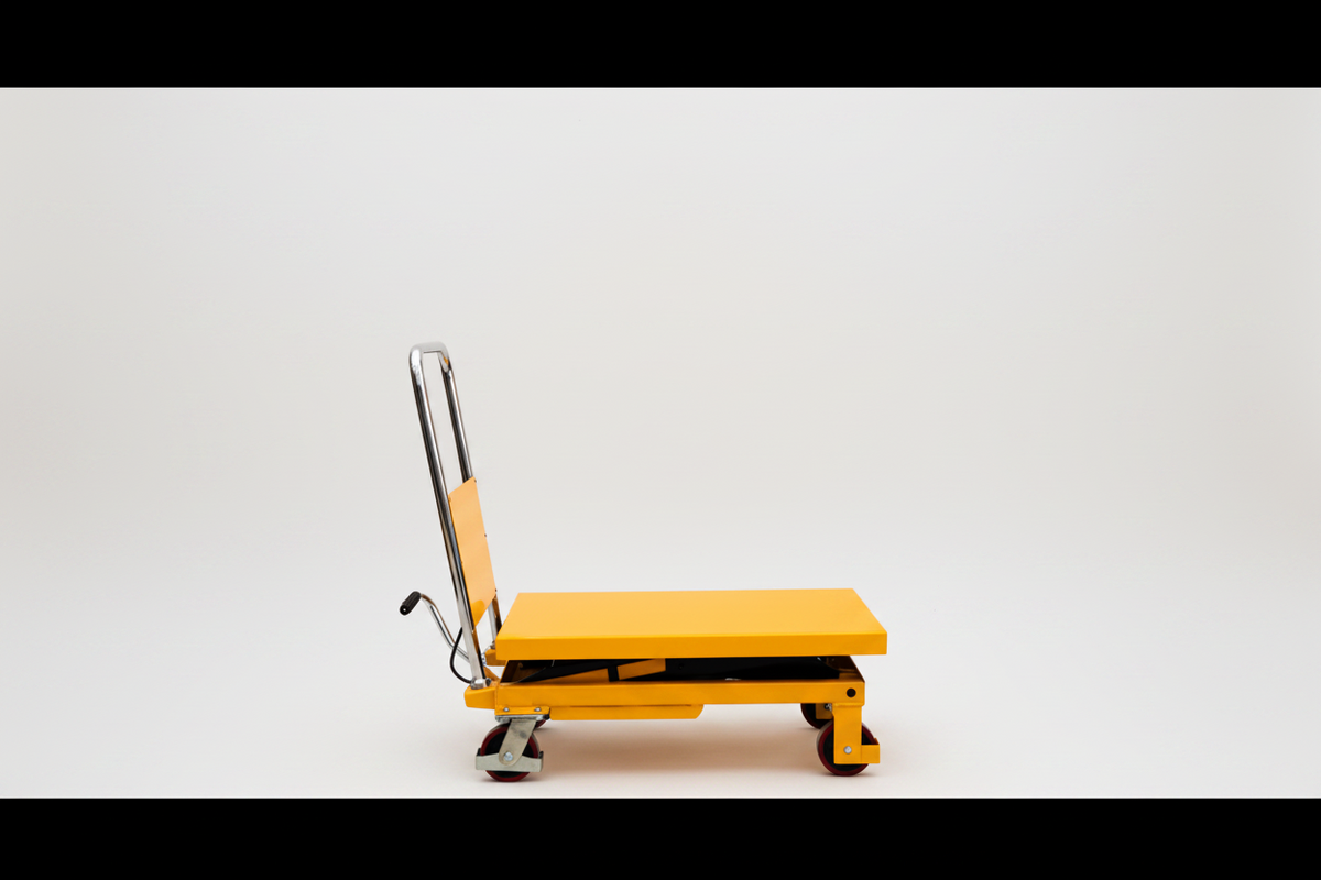 350kg double scissor hydraulic lift table cart with 1500mm lifting height