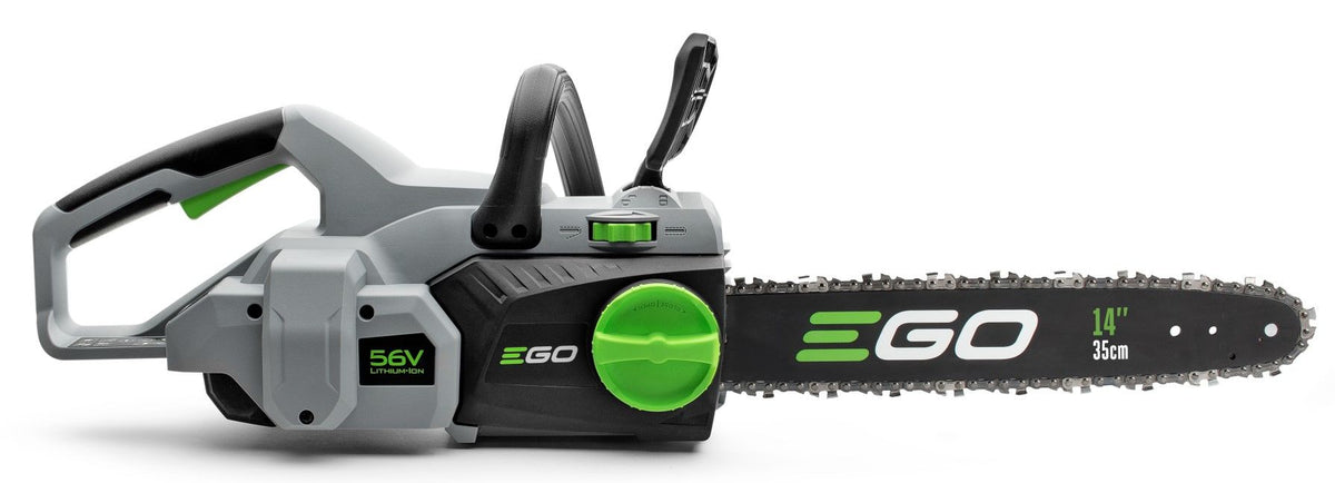 35 cm cordless chainsaw with brushless motor, automatic chain lubrication, and chain brake.