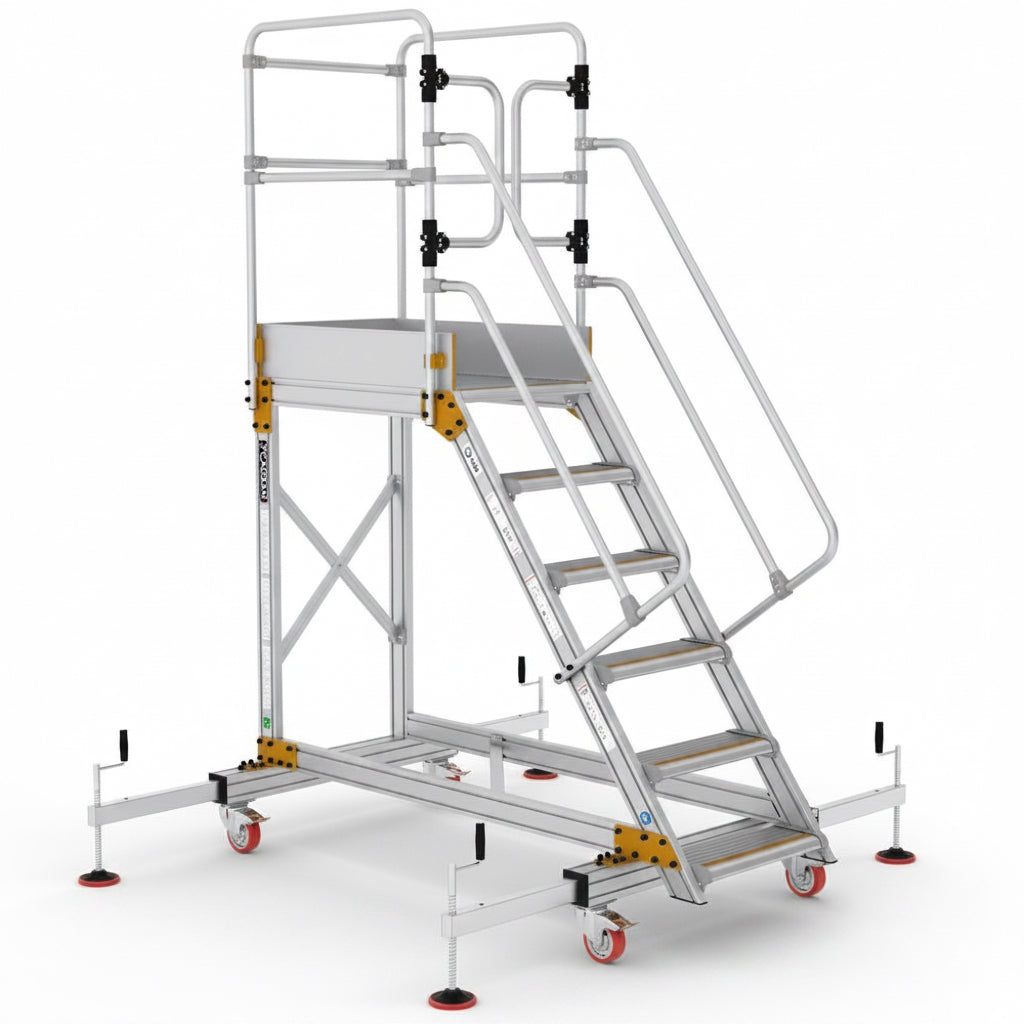 5+1 step industrial aluminum platform ladder