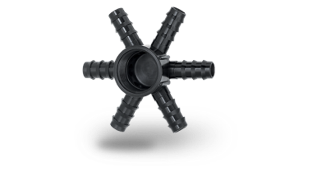 6 Way Barbed Distributor Nipple