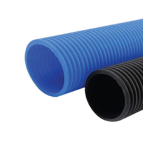 90mm blue double-wall corrugated electrical conduit 1 metre