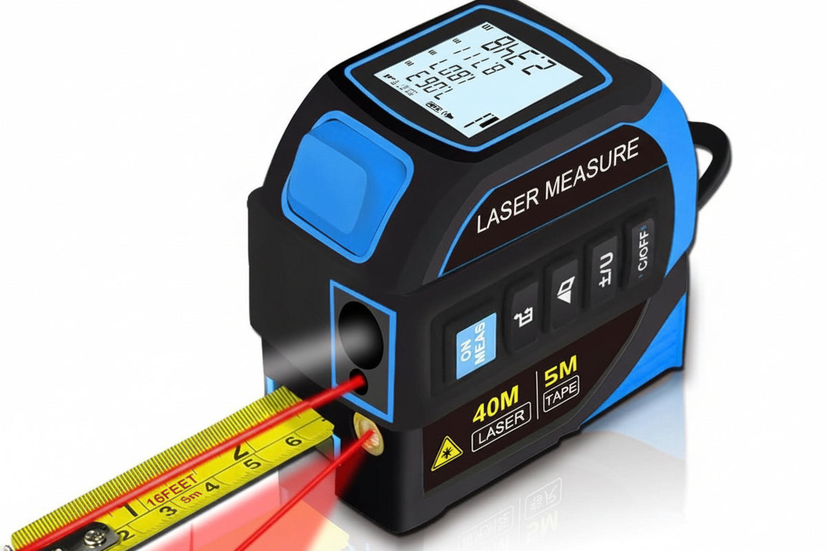 Laser Meter with 5m Tape Measure and 40m Cross Laser