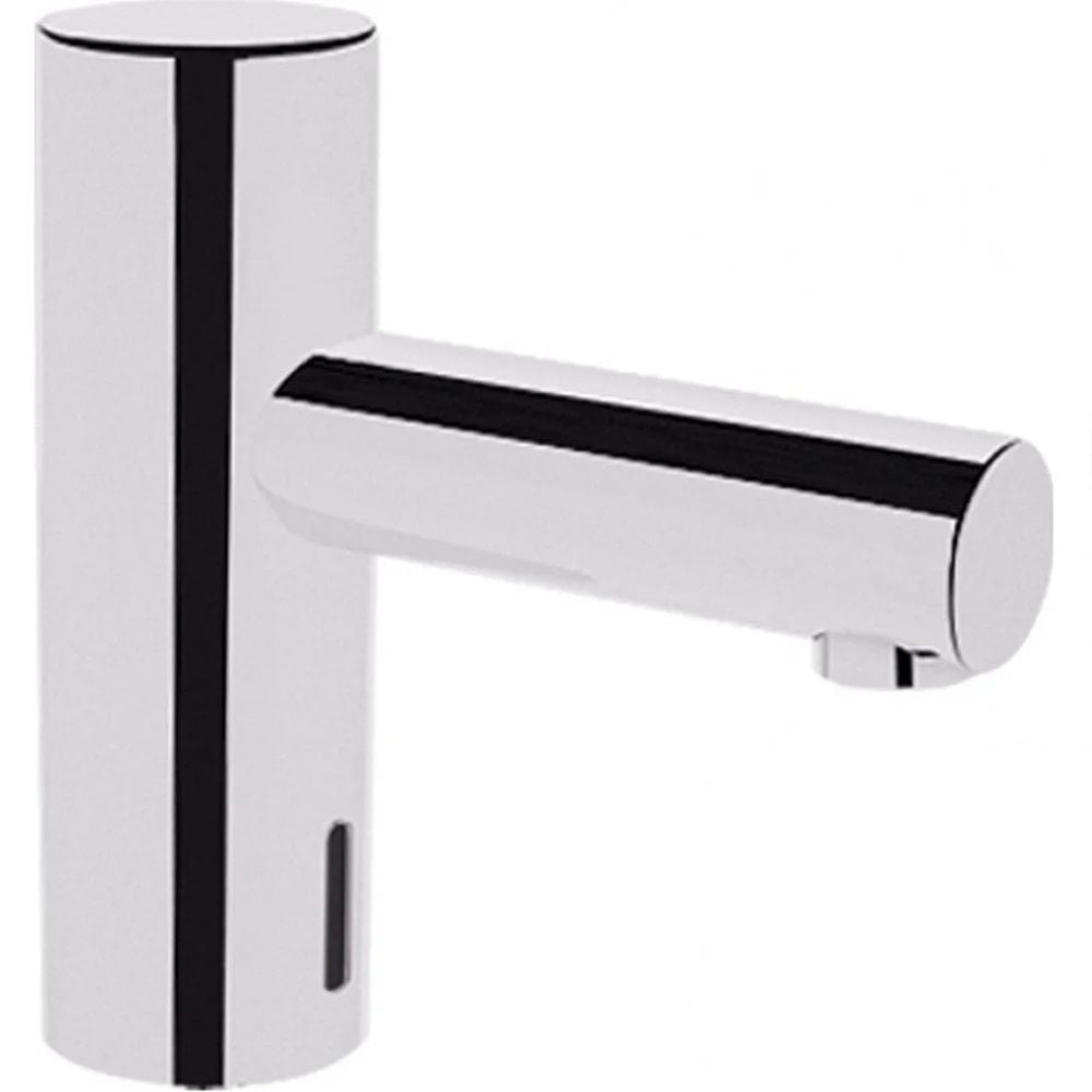 Chrome battery powered sensor bathroom faucet with dual water inlet and touchless infrared operation
