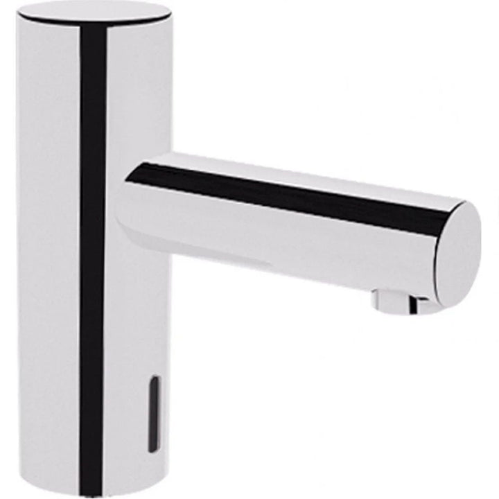 Chrome battery powered sensor bathroom faucet with dual water inlet and touchless infrared operation