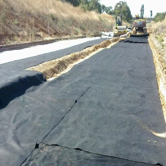 Black nonwoven Geotextile project site