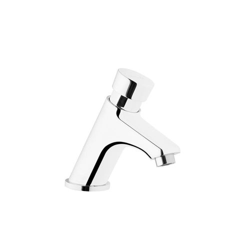 Chrome push button basin faucet
