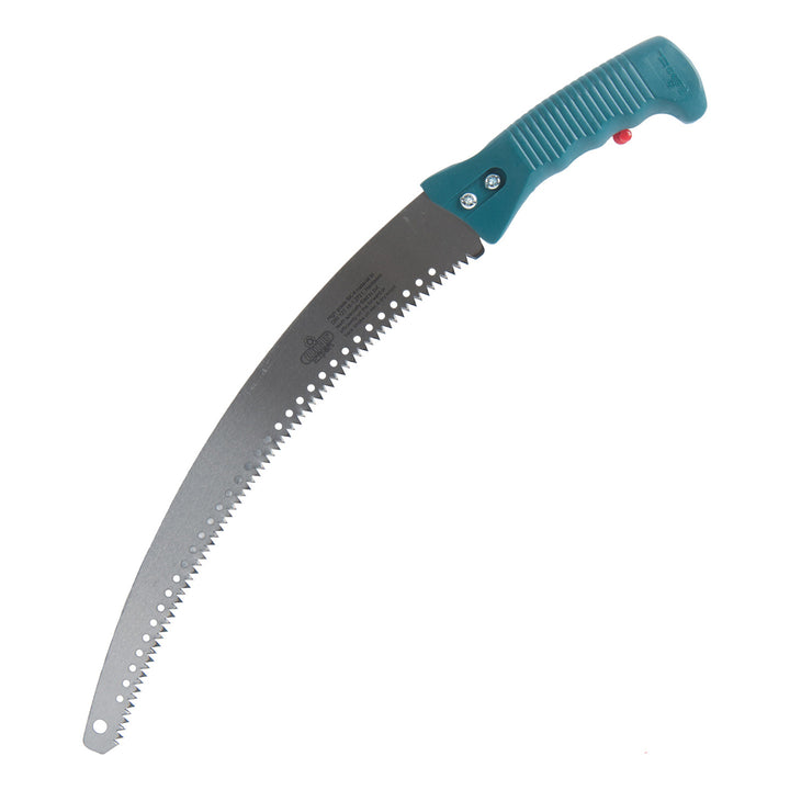 375mm curved pruning saw with chrome-plated steel blade and pole attachment socket for high branch cutting