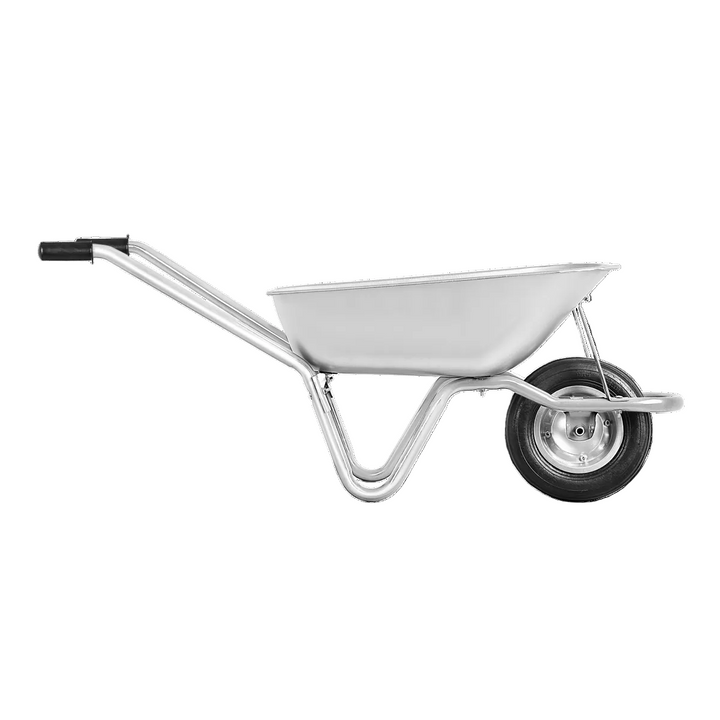 Heavy duty demountable wheelbarrow with steel tray