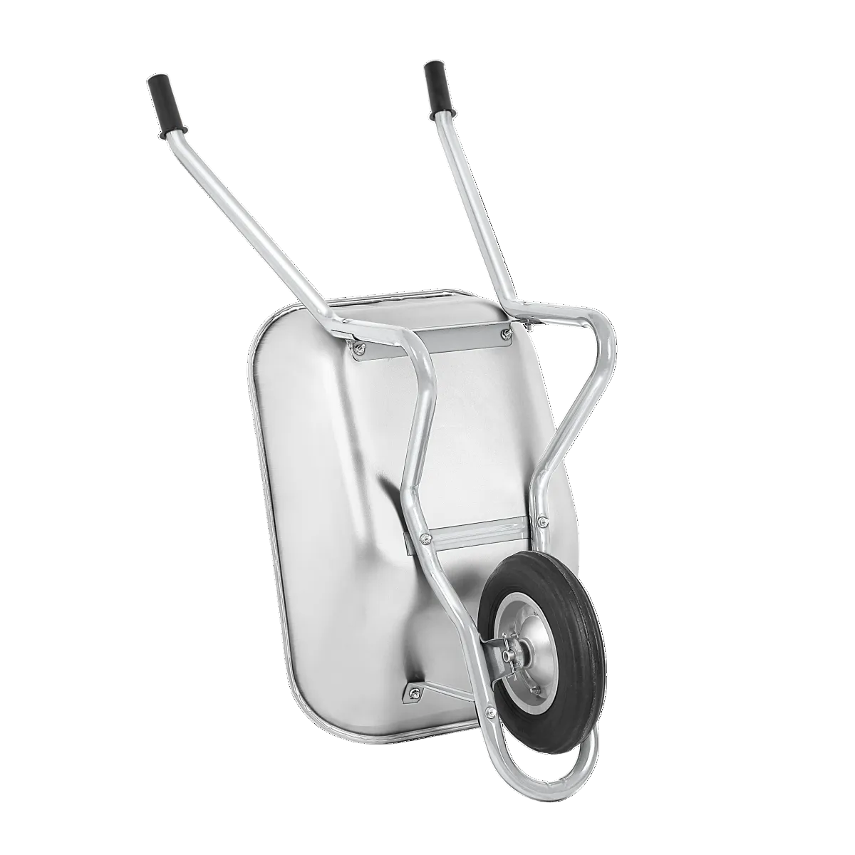 Heavy duty demountable wheelbarrow with steel tray