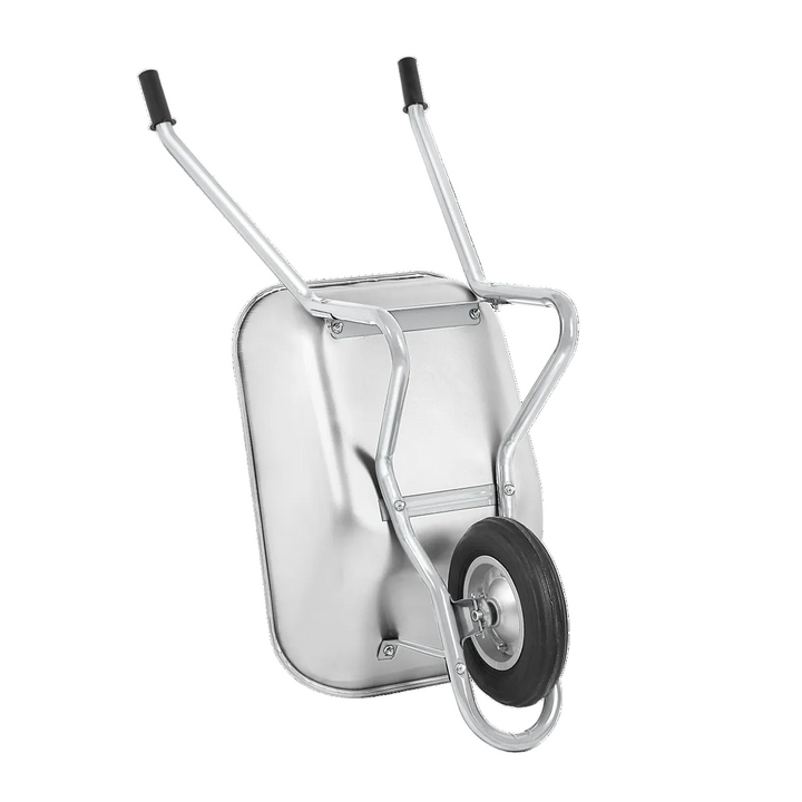 Heavy duty demountable wheelbarrow with steel tray