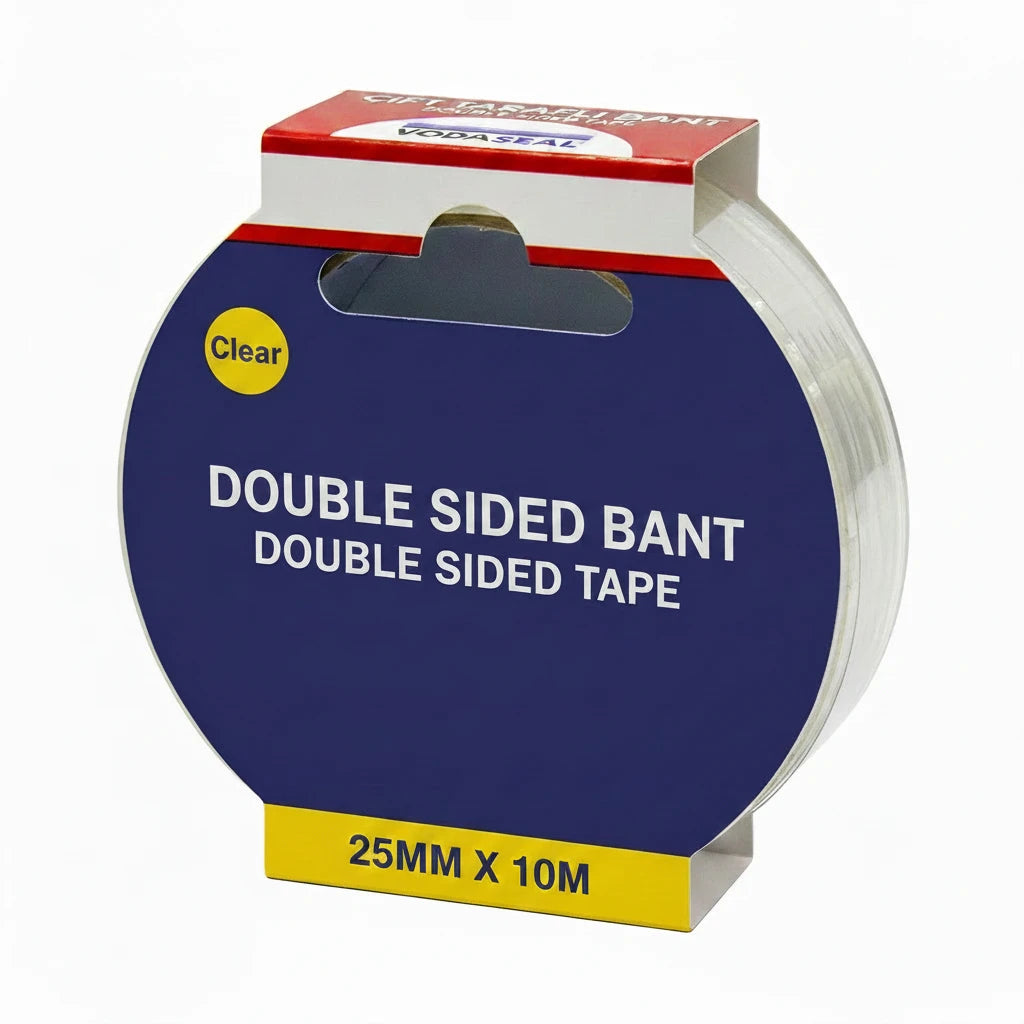 Double-Sided Clear Film Tape Roll 25mm x 10m for Mounting and Adhesive Applications