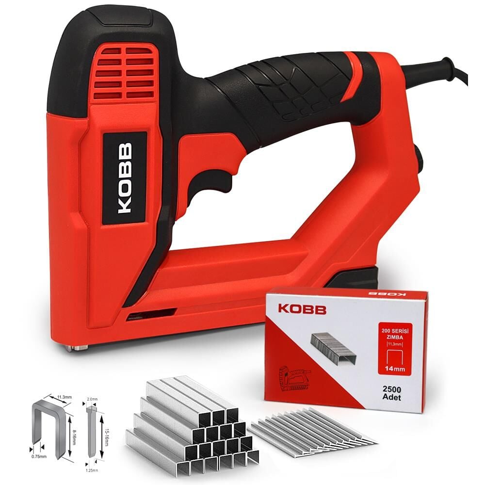 Electric staple gun and brad nailer set with 3000 pcs accessories