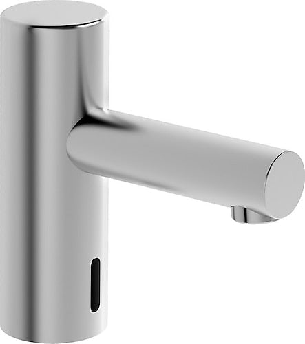 Chrome electric sensor bathroom faucet with dual water inlet and touchless infrared operation