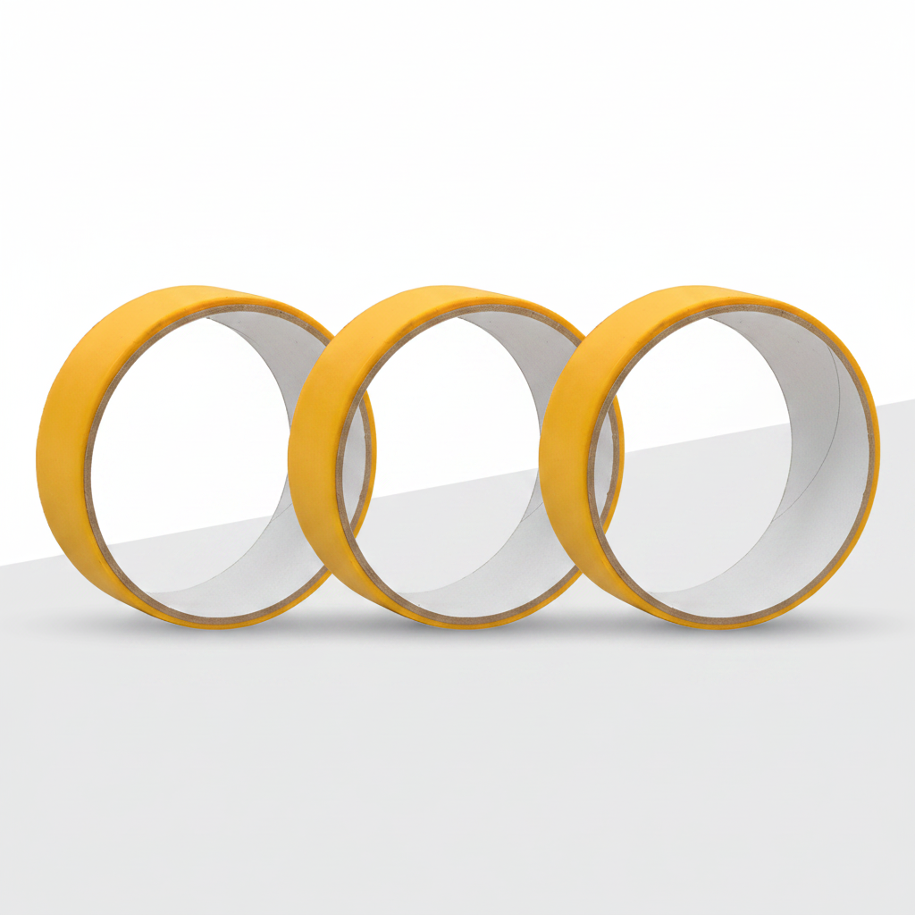 Pack of 3 Yellow PVC Electrical Insulation Tape Rolls for Cable Protection