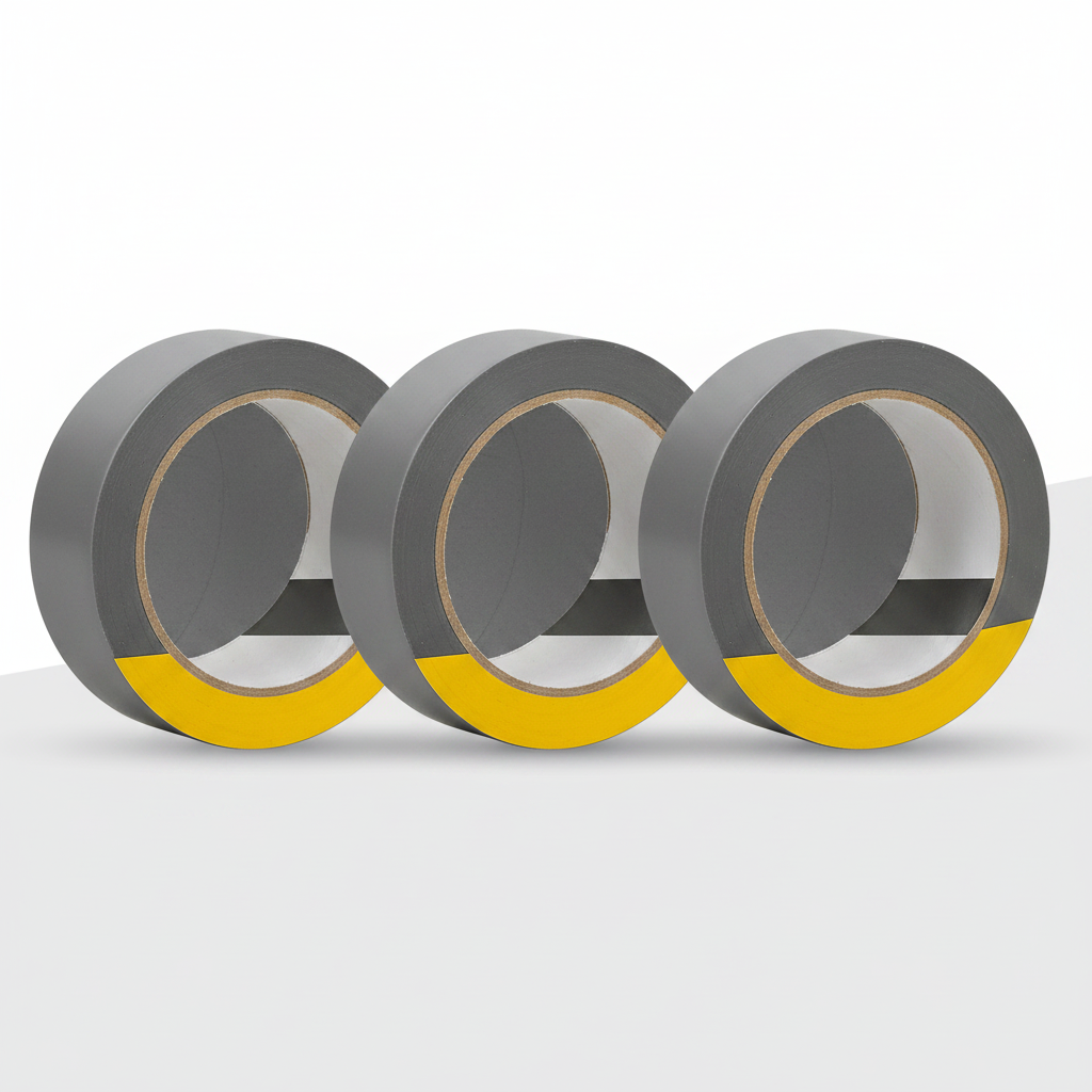 Pack of 3 Gray PVC Electrical Insulation Tape Rolls for Wire Protection
