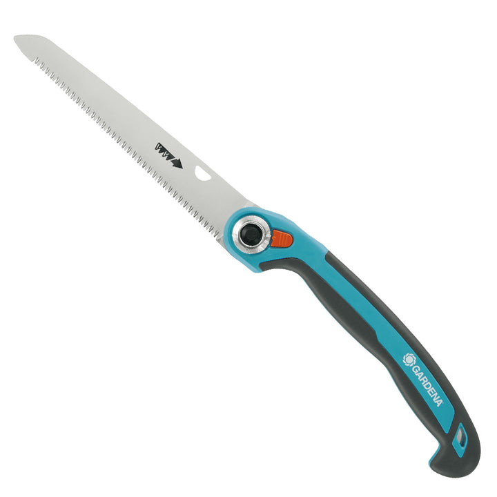 200mm folding pruning saw with chrome-plated blade, triple-ground teeth and three-position locking mechanism