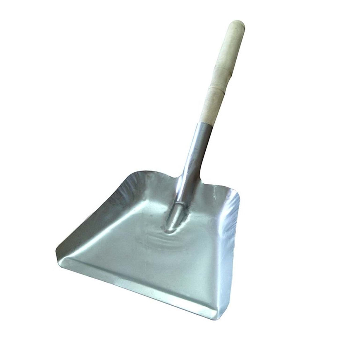 Lightweight handheld dustpan scoop with wide flat edge for efficient cleaning and waste collection.