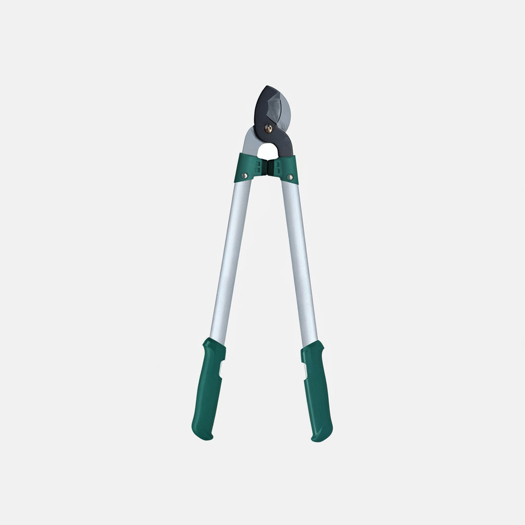 Heavy duty branch cutter with aluminum handles and Teflon-coated steel blades for cutting thick branches up to 50 mm