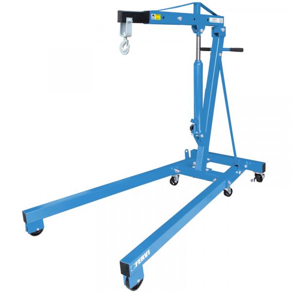 Hydraulic folding workshop crane 2000 kg capacity heavy duty engine hoist with adjustable boom and compact foldable design