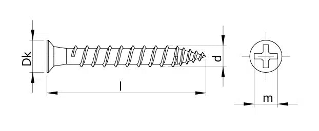 Flat Head Chipboard Screw