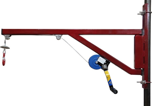 Manual balcony hoist 120 kg 15 m rope crank system with automatic brake for lifting materials to upper floors