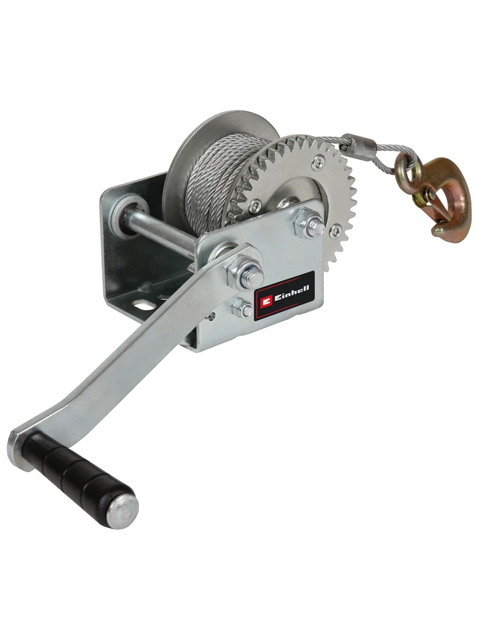 Manual rope hand winch 500 kg 10 m steel cable lever system with return lock and soft grip handle