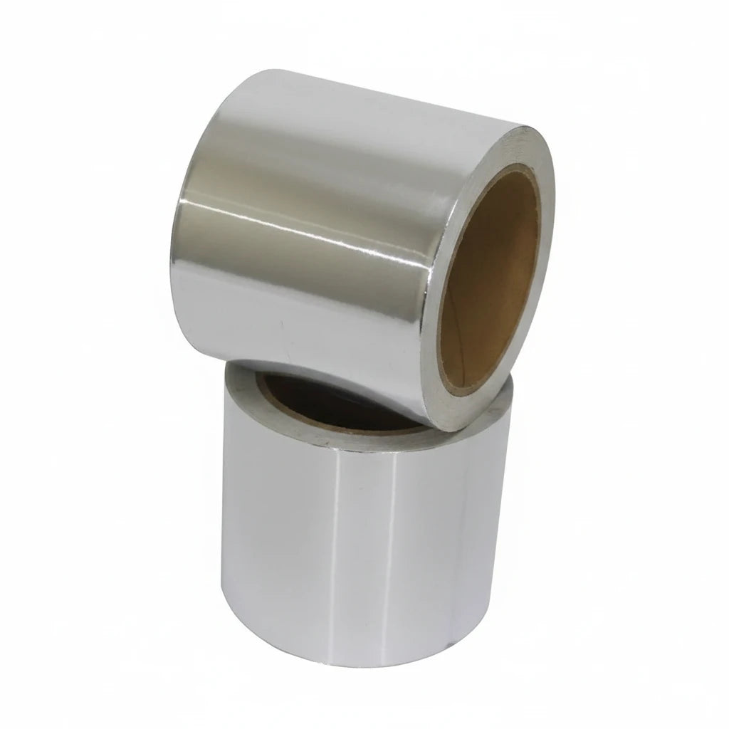 Pack of 2 Silver Aluminum Foil Tape Rolls 96mm x 25m for Insulation Applications
