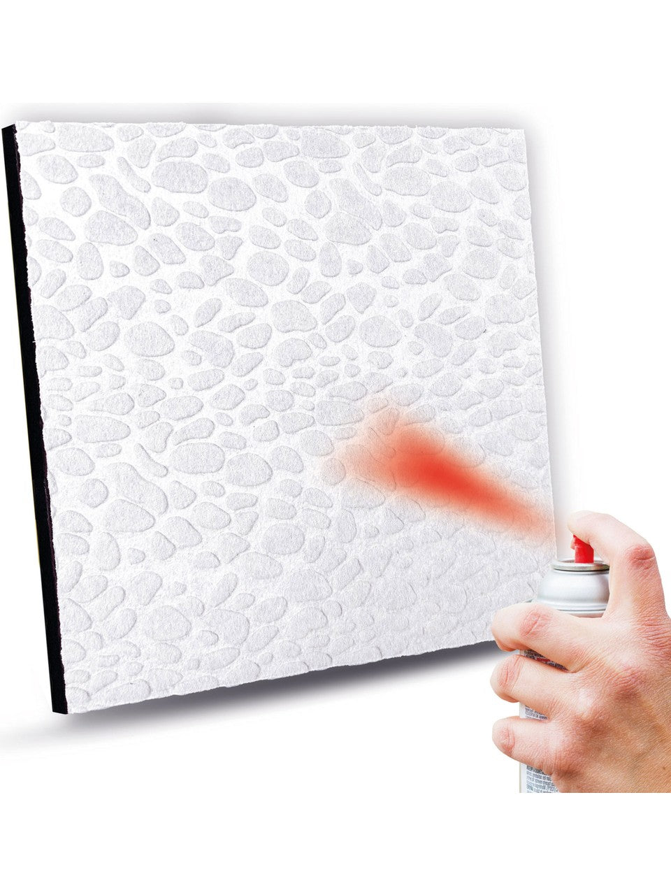 White Paintable Embossed Felt Sound and Heat Insulation Wall Panel Set 41x41cm
