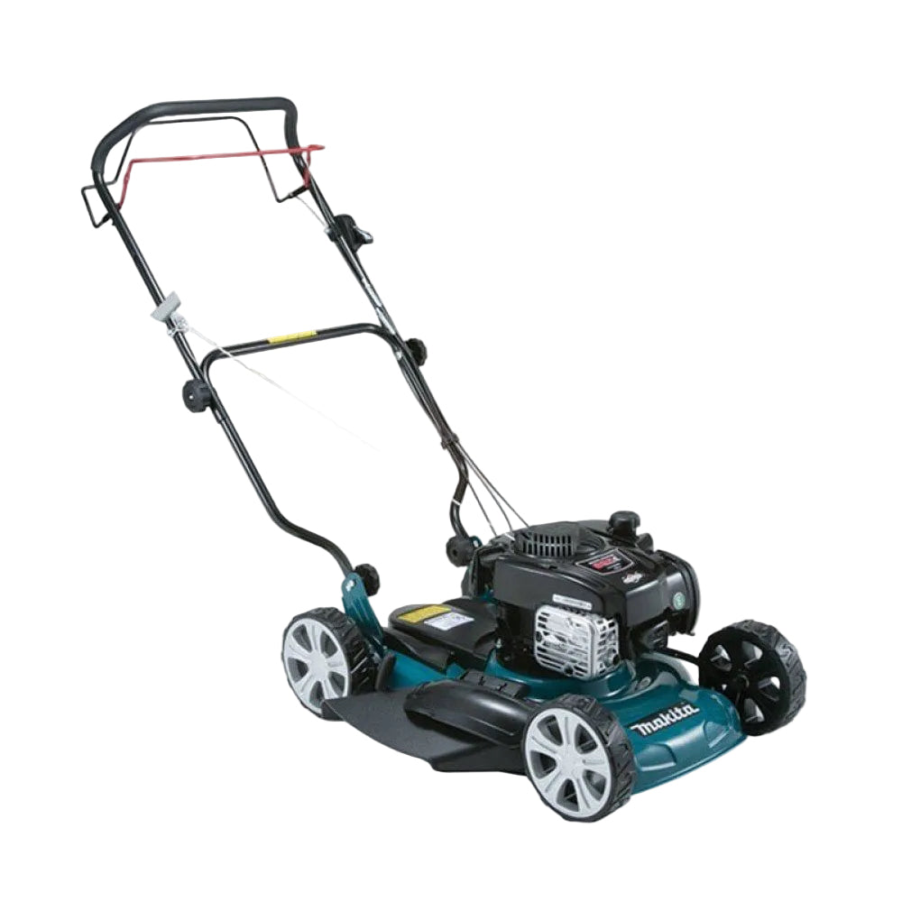 Petrol lawn mower designed for powerful grass cutting and efficient lawn maintenance.
