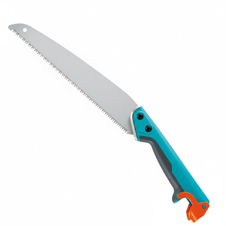 300mm pruning saw with chrome-plated blade, hardened teeth, ergonomic soft-grip handle and protective sheath