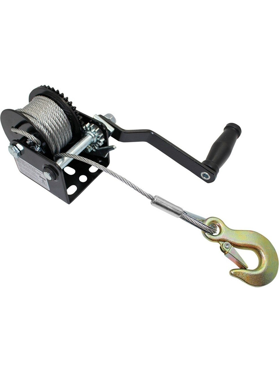 Steel wire rope hand winch 385 kg manual crank lifting and pulling tool for workshop and garage use