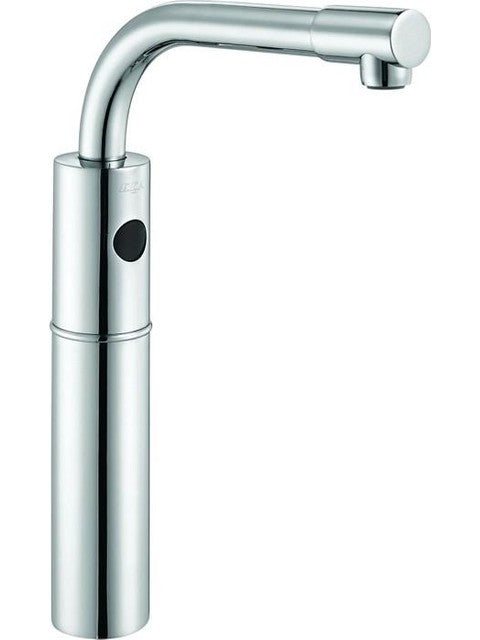 Tall electric sensor basin faucet with high spout, brass body and touchless infrared operation
