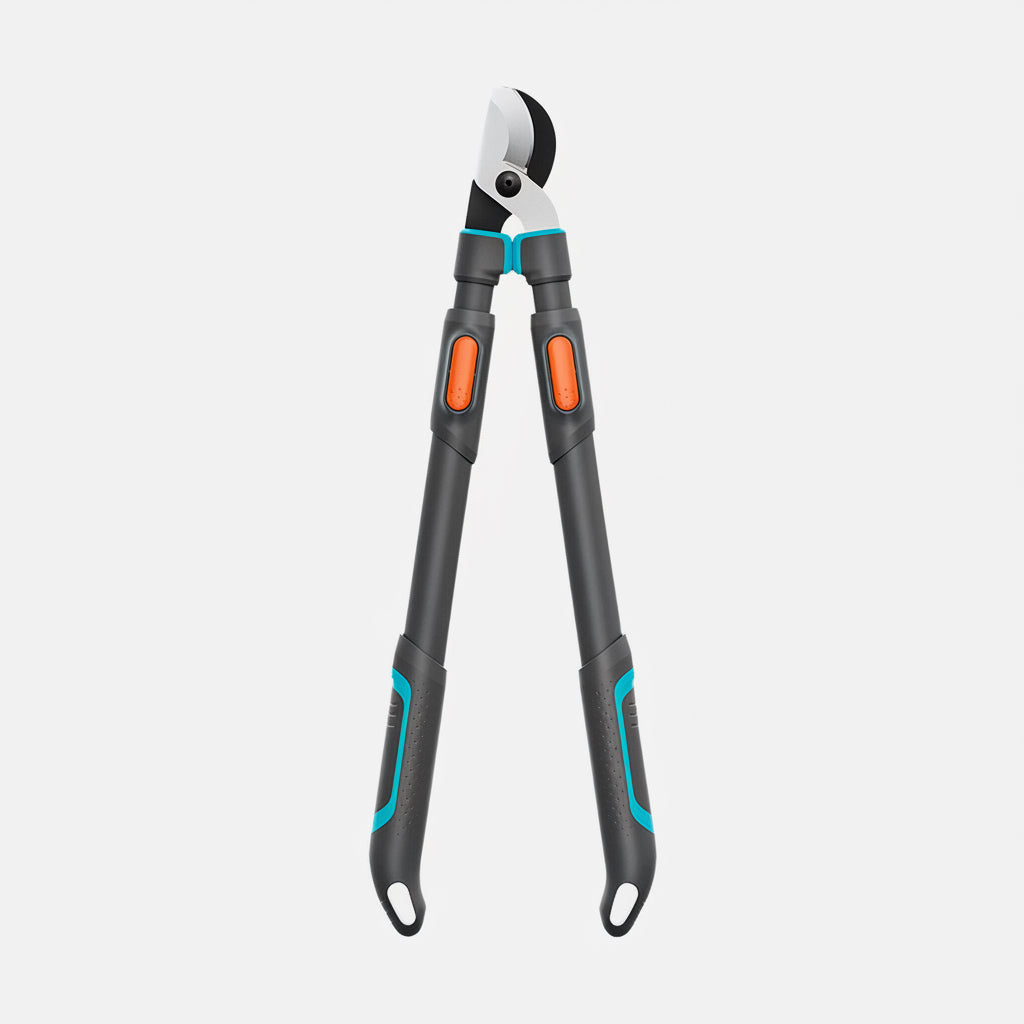 Telescopic lopper pruning shears with extendable aluminum handles and coated steel blades for cutting branches up to 50 mm